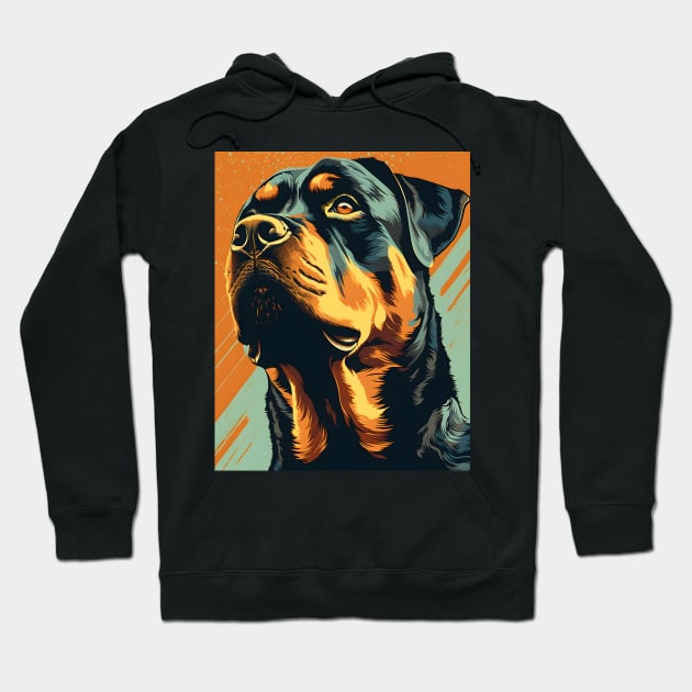 Pop Art Rottweiler Hoodie by Chromatic Fusion Studio